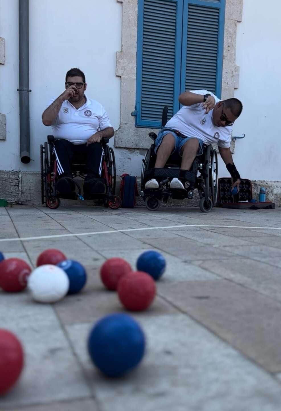 Christos playing Boccia